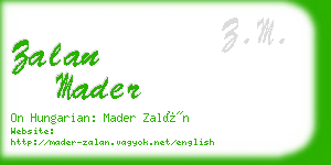 zalan mader business card